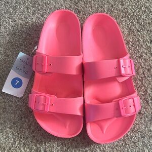 Hot pink sandals